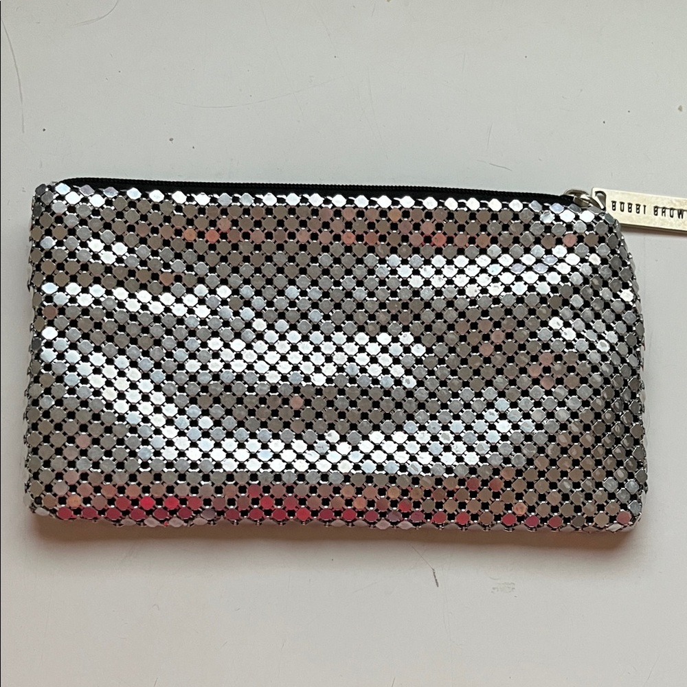 Bobbi Brown Silver Mesh Accessory/ Make Up Bag